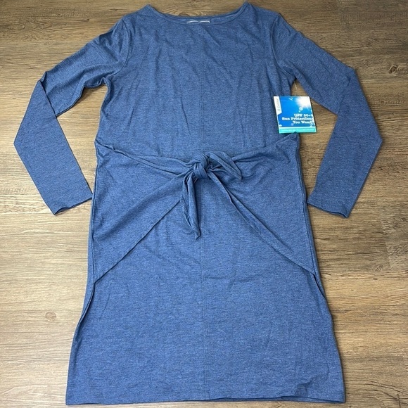 NWT Coolibar Women’s Tie Front Dress, Blue, UPF 50+ Sun Protection, size xs - Picture 2 of 10